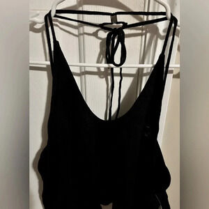 Free People Black Knit Halter Tank  NWT Size M